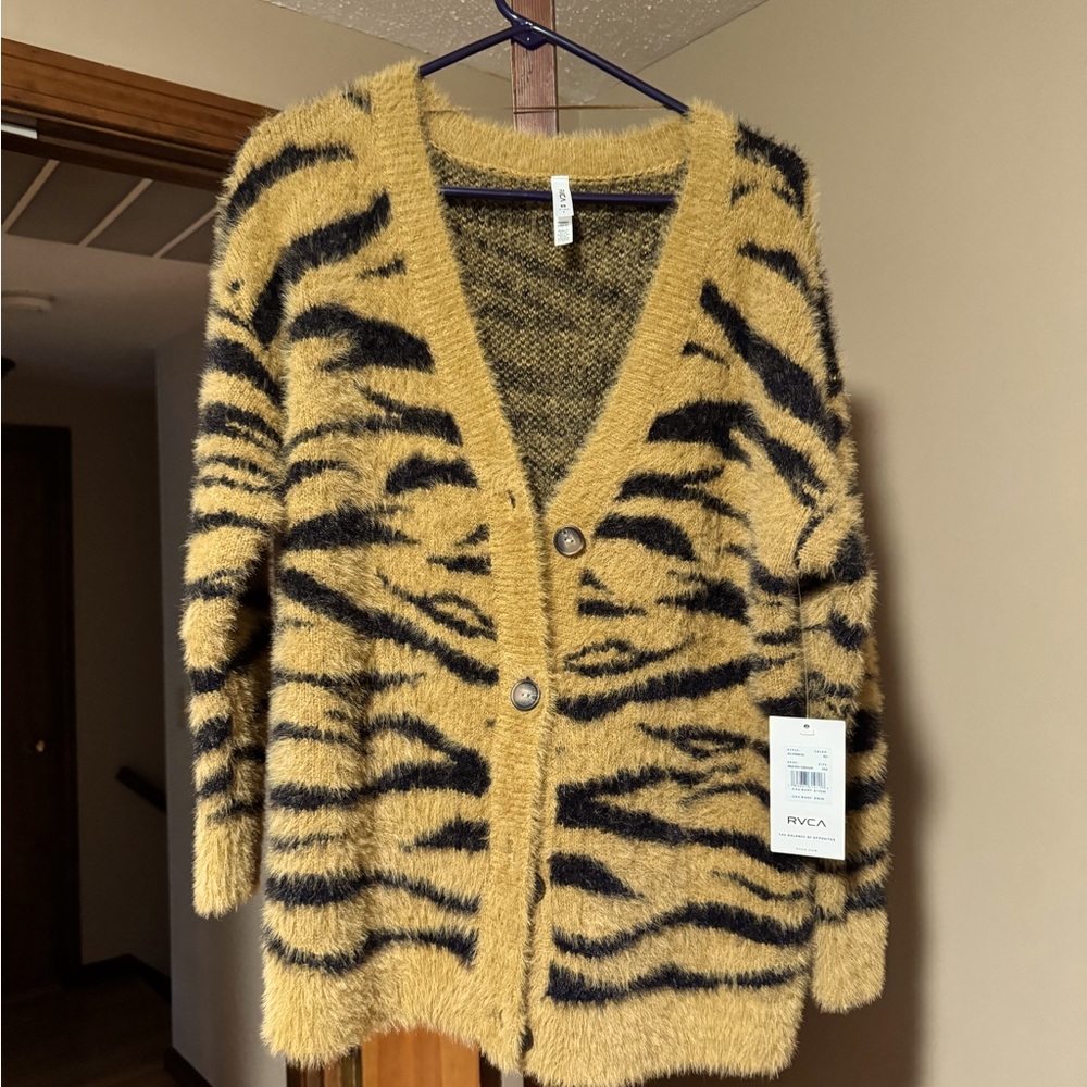 RVCA animal print soft cardigan
